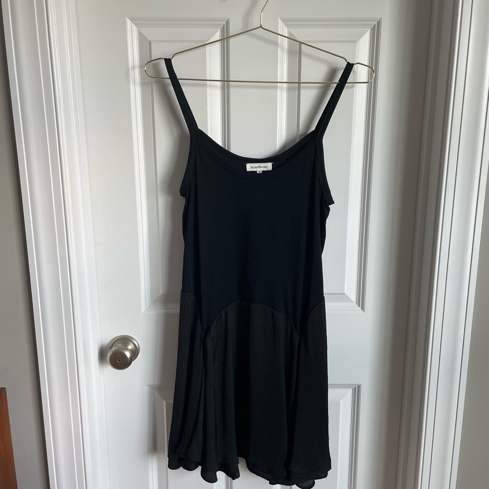 NWOT Black Satin Tank Dress